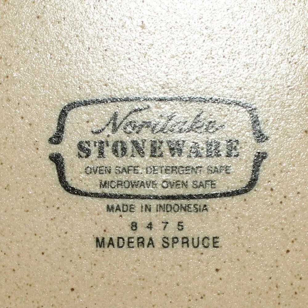 Noritake Stoneware 6476 Madera Spruce Aqua Brown Dinner Plate